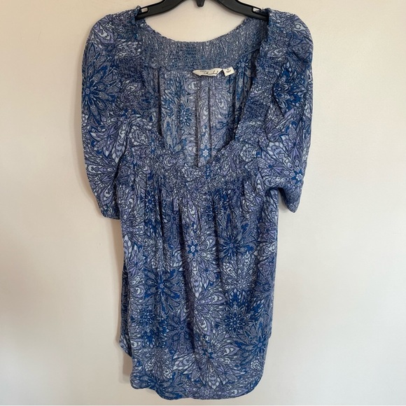 Caffe Marrakesh Tops - Women’s Caffe Marrakesh Lightweight Short Sleeve Top Size 3XL Blue Floral Print